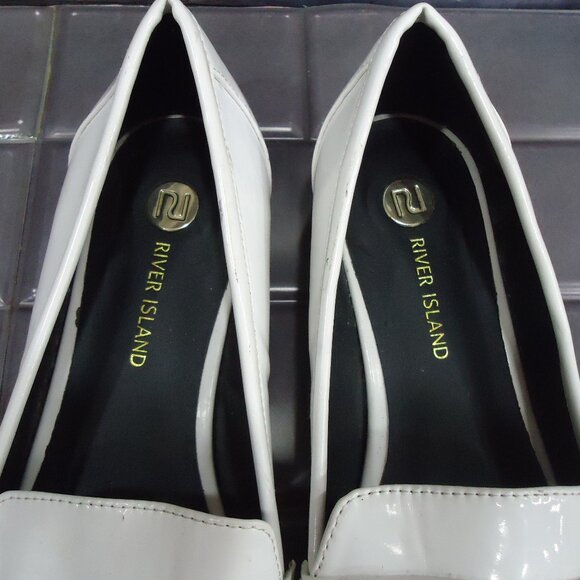 SIZE 8 /41. River Island patent pu leather loafer shoes. main image 14